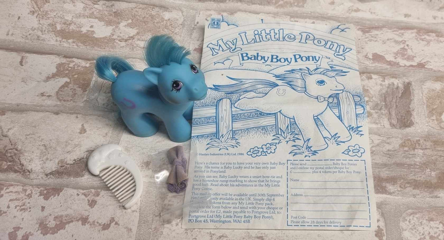 My Little Pony Vintage G1 Mail Order Baby Lucky Complete (PLUS leaflet)