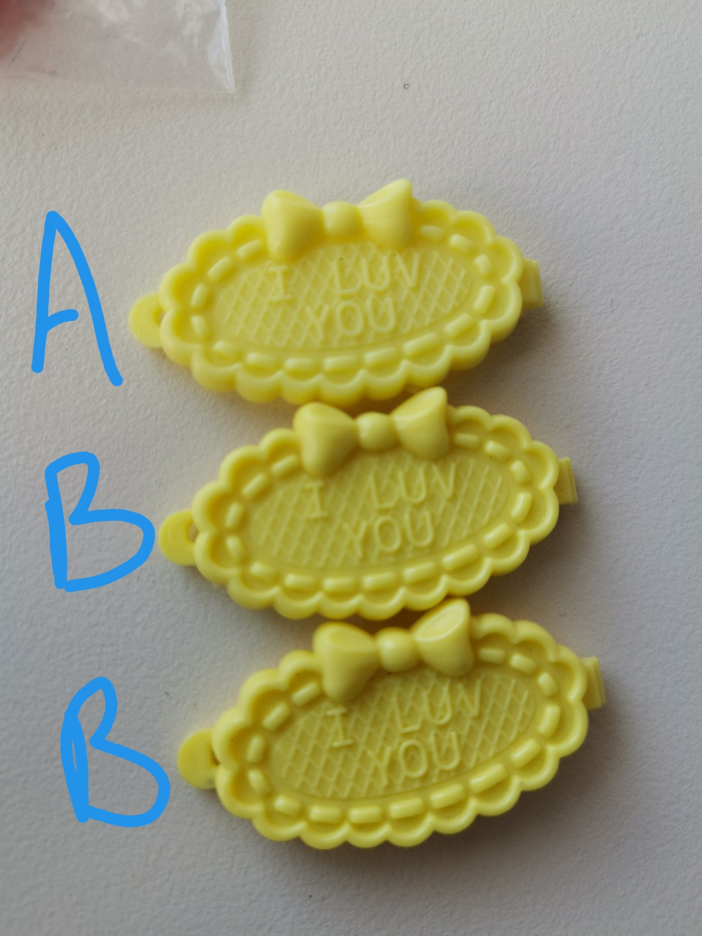 I Luv U Hair Clips/Barrettes (Selection)