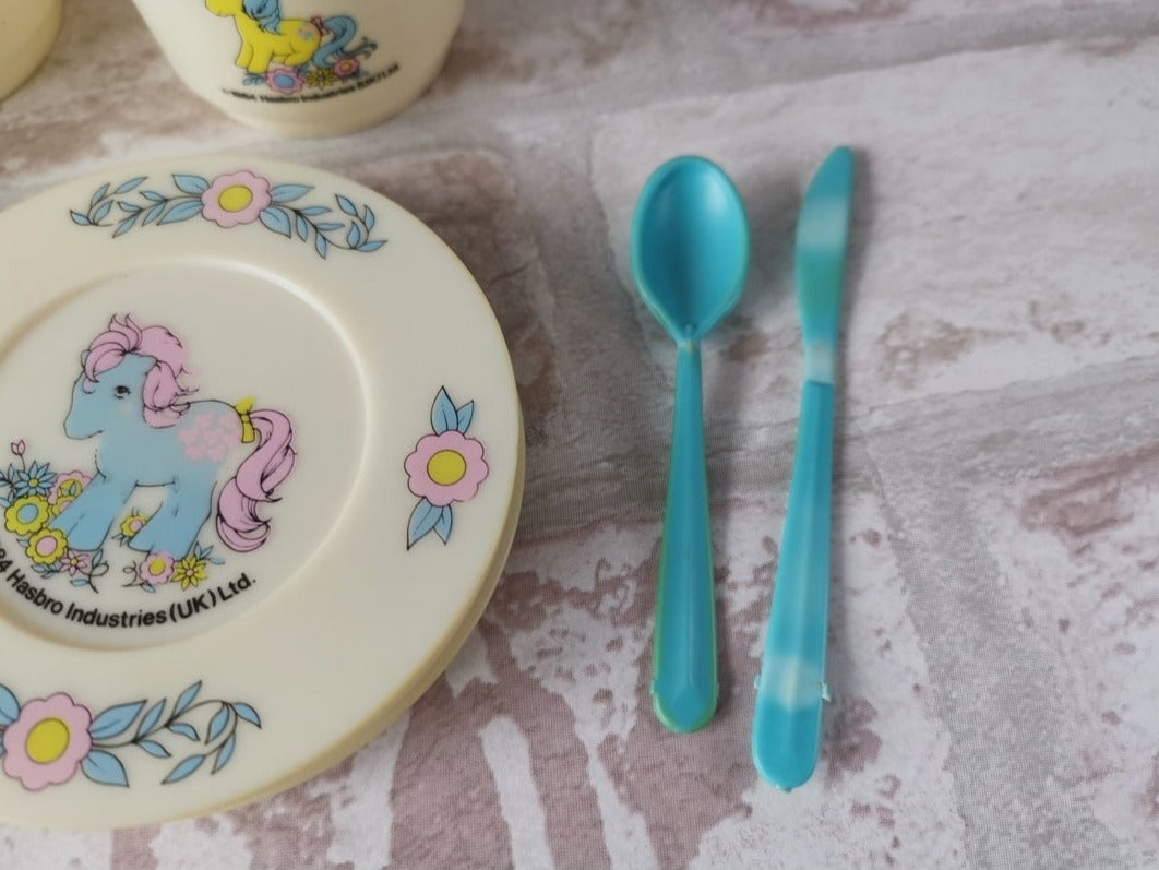 My Little Pony G1 Vintage Bow tie and Bubbles Plastic Tea Set