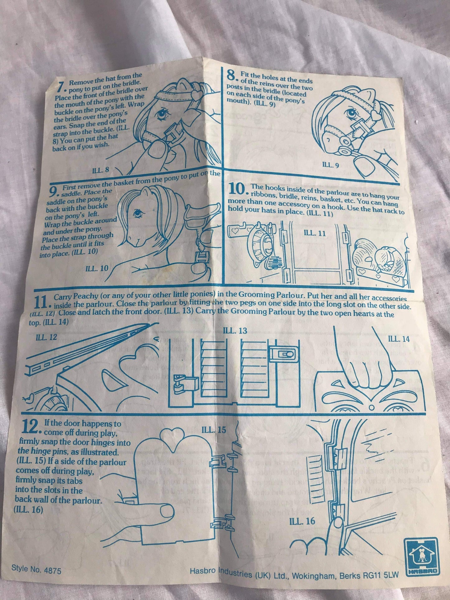 G1 My Little Pony Playset Grooming Parlour Instructions