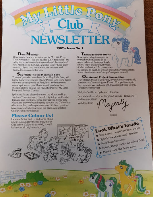 UK Club Newsletter - Issue 1 1987