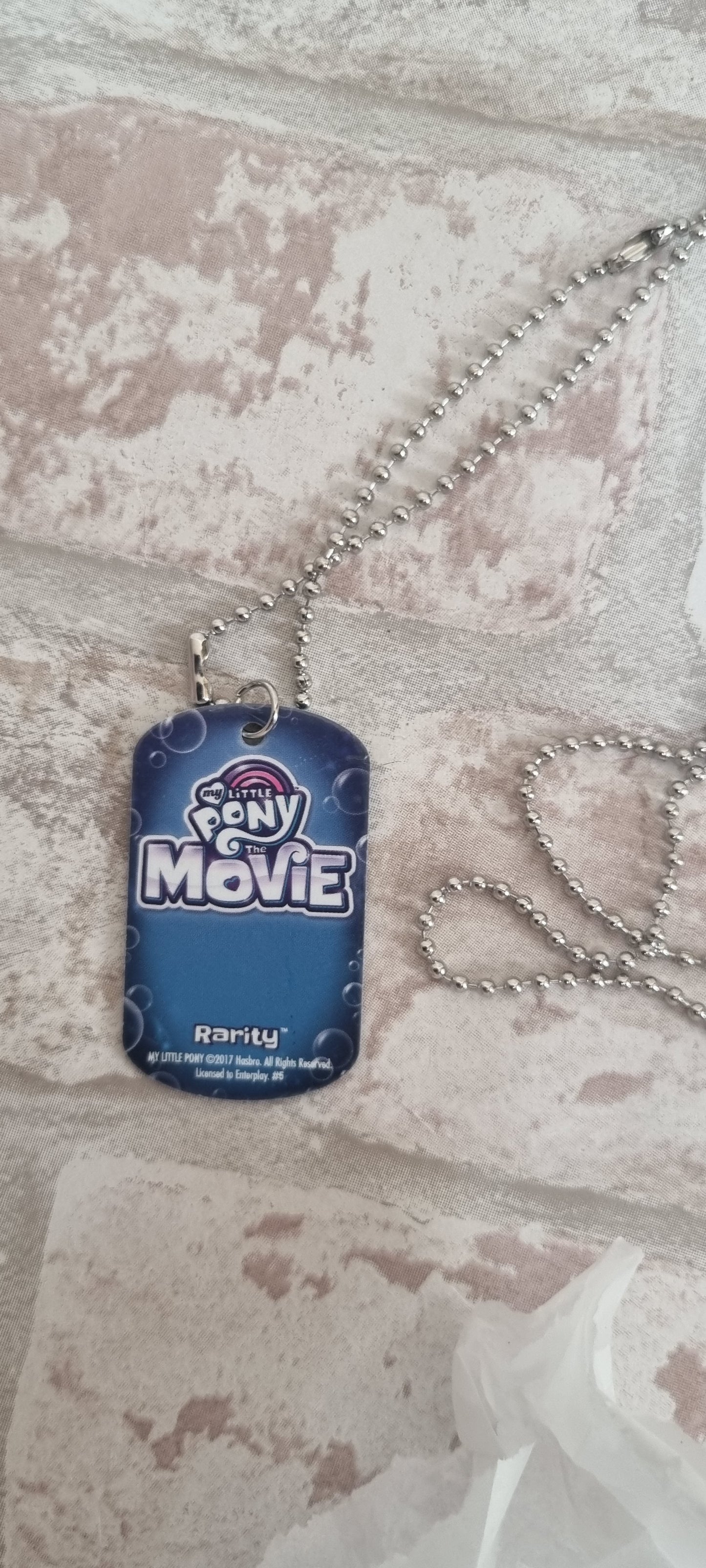 G4 Metal Dog Tag Necklace - Rarity Sea Pony