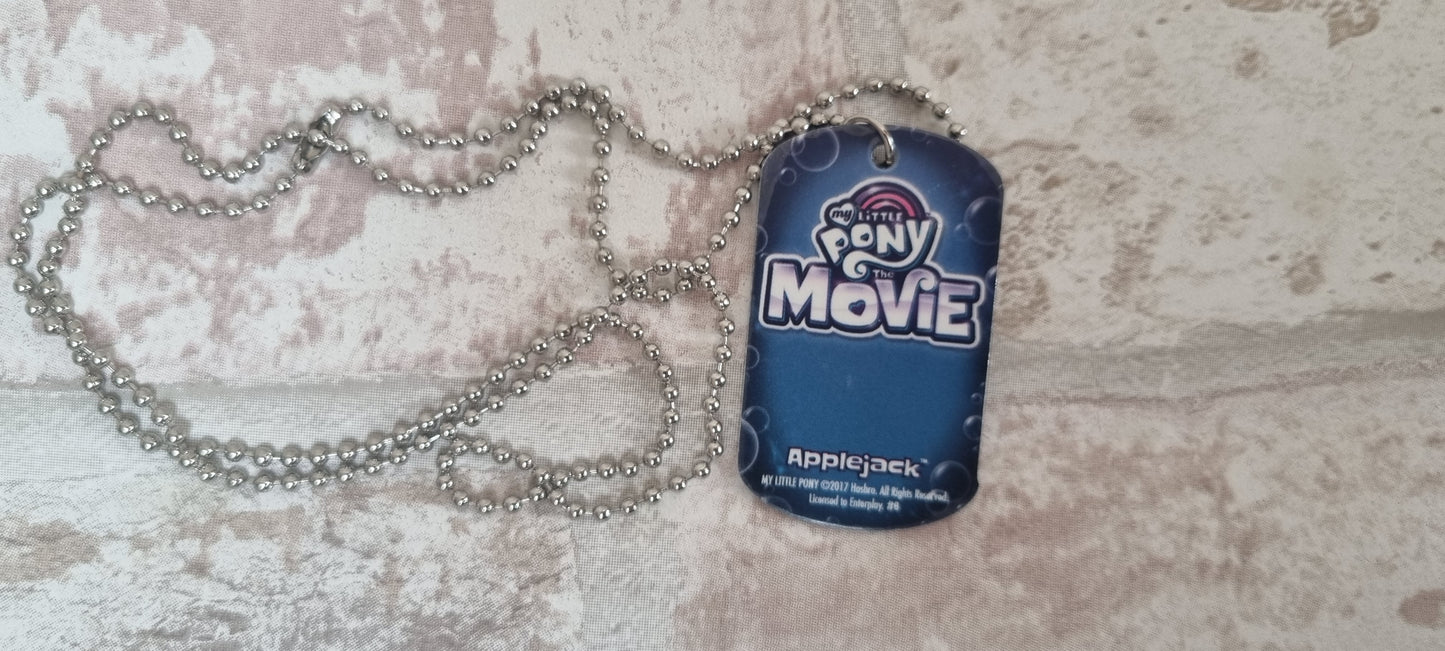 G4 Metal Dog Tag Necklace - Applejack Sea Pony