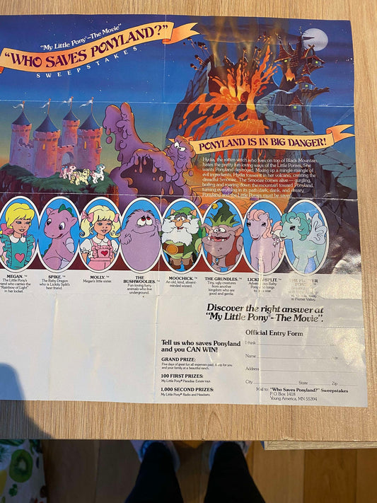 G1 My Little Pony Who Saves Ponyland (Movie Sweepstakes) Pamphlet