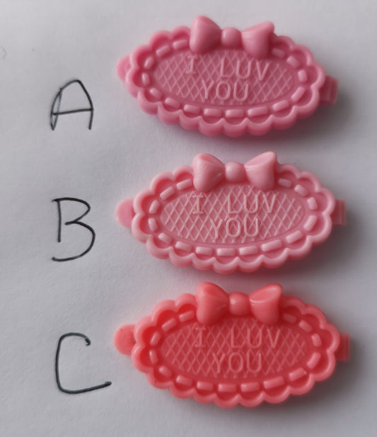 I Luv U Hair Clips/Barrettes (Selection)