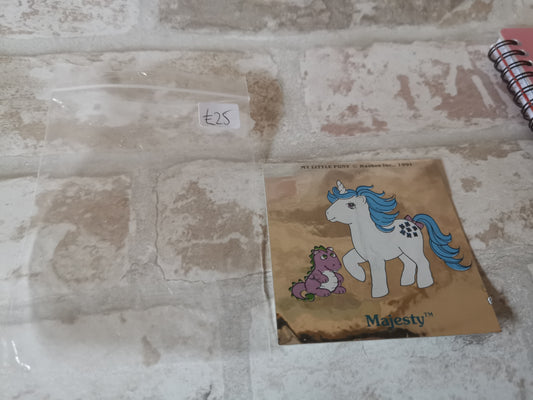 My Little Pony G1 Vintage Comics - My Little Pony Comic Majesty and Spike Gift Sticker