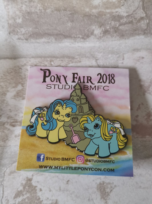 My Little Pony Enamel Sandcastle and Shovels Twins Pin - G1 Toy Collective
