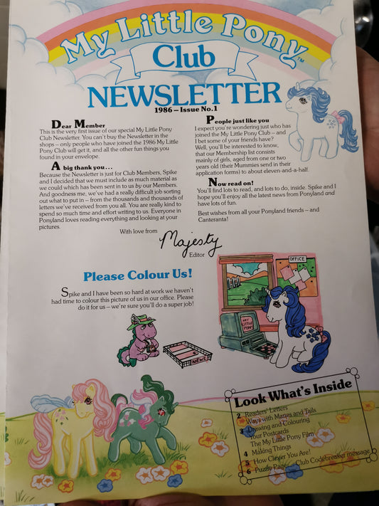 UK Club Newsletter Issue 1 - 1986