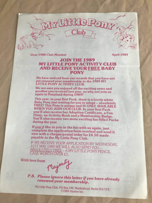 Pamphlet - Join the Club 1989
